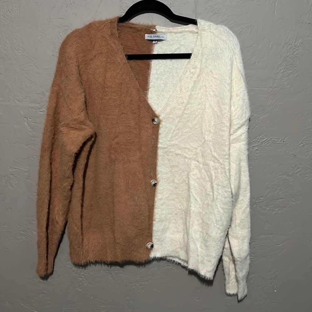 Miss Sparkling color block cardigan
